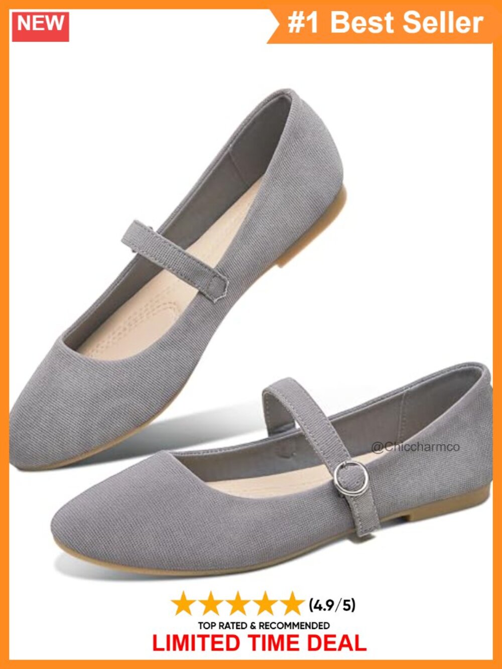 Mary Jane Flats Round Toe Ballet Shoes Fabric Business Casual Comfort